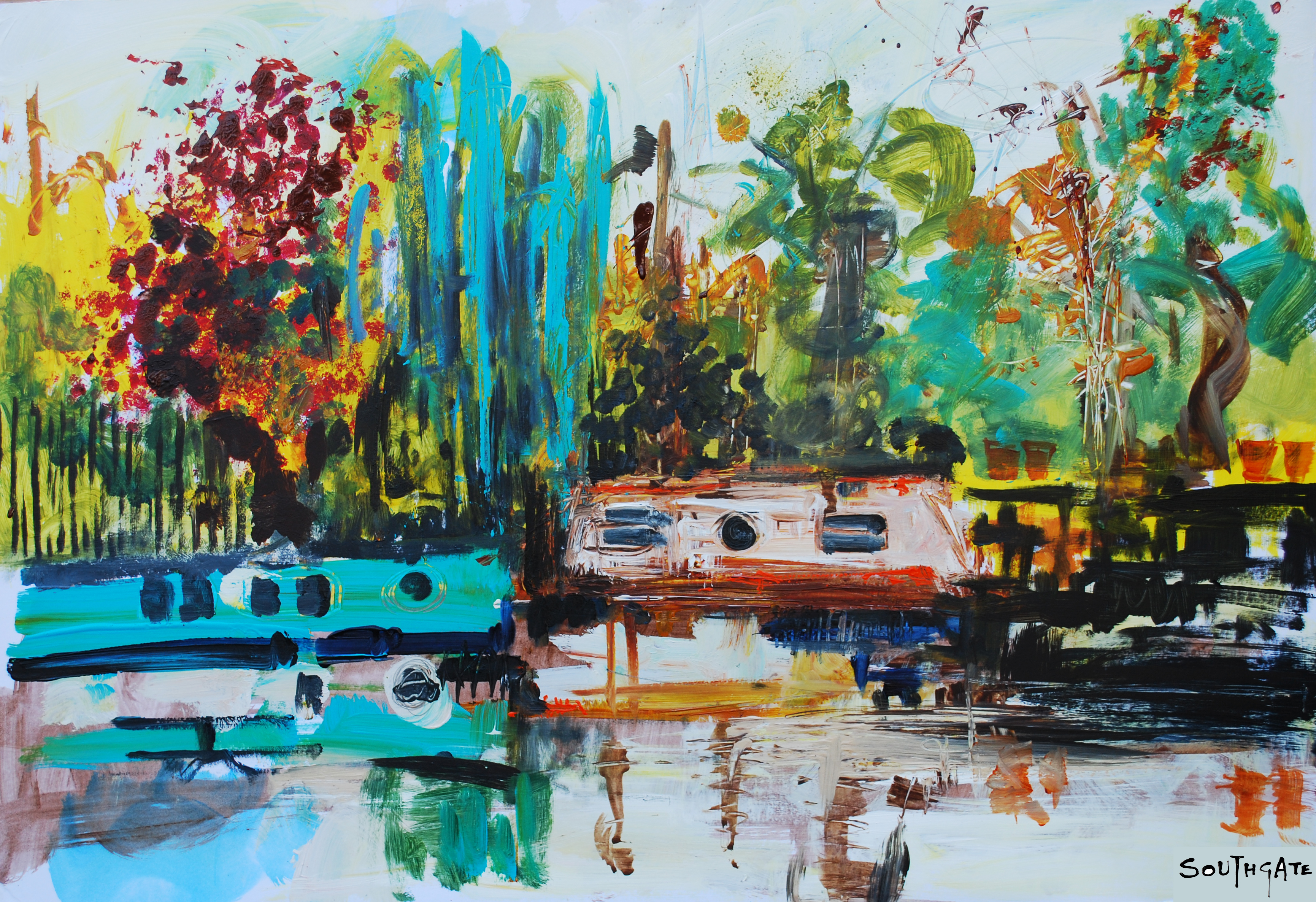 Teal Willow on the Lea, by Gina Southgate